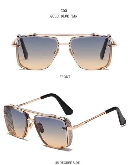 Metal Punk Sunglasses For Men Vintage Square Fashion Glasses 2024 Vacation Sunglasses Women Trendy Gafas De Sol Hombre Zonnebril