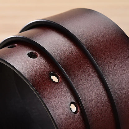 Japanese Style Buckle Simple Men's Belt New Large Size 100-130cm Vintage Needle Buckle High Quality
