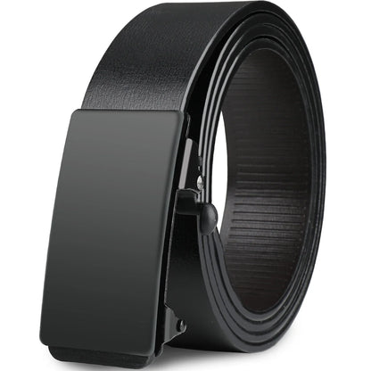 Belt Men's Genuine Leather Toothless Automatic Buckle Cowhide Belt Men's Youth Business Belt