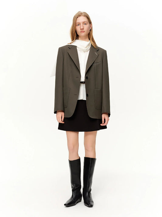 2026 Plus Size Spring New Women's Classic Oversized Blazer, Wide Shoulder Structured Jacket, Y2K Retro Office Chic Coat