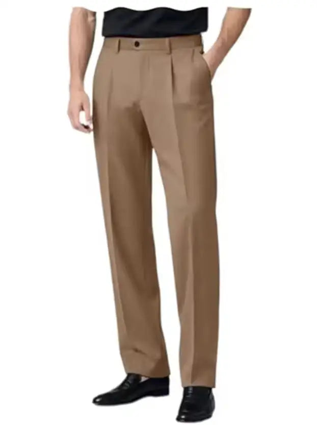 Men's Pleated Dress Pants Wide-Leg Versatile Premium Formal Banquet Wedding Summer Casual Trousers Chinos Business Daily Office