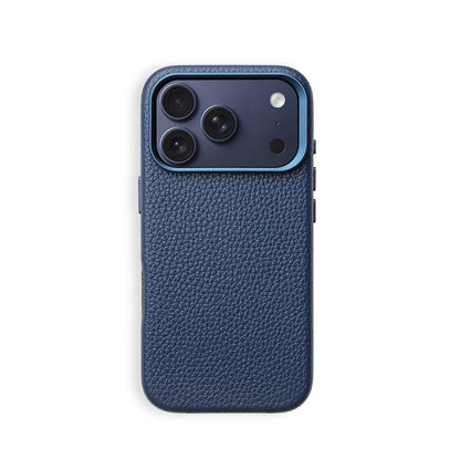 Luxury Magnetic Lychee Texture PU Leather Case For iPhone 17 16 Pro Max 15 14 13 For Magsafe Alloy Lens Shockproof Bumper Cover