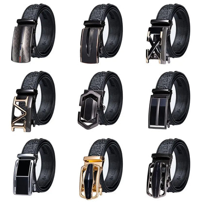 Crocodile Designer Luxury Genuine Leather Belts for Men Casual Jeans Belt Strap Gold Automatic Buckle Black Belt PD-2036