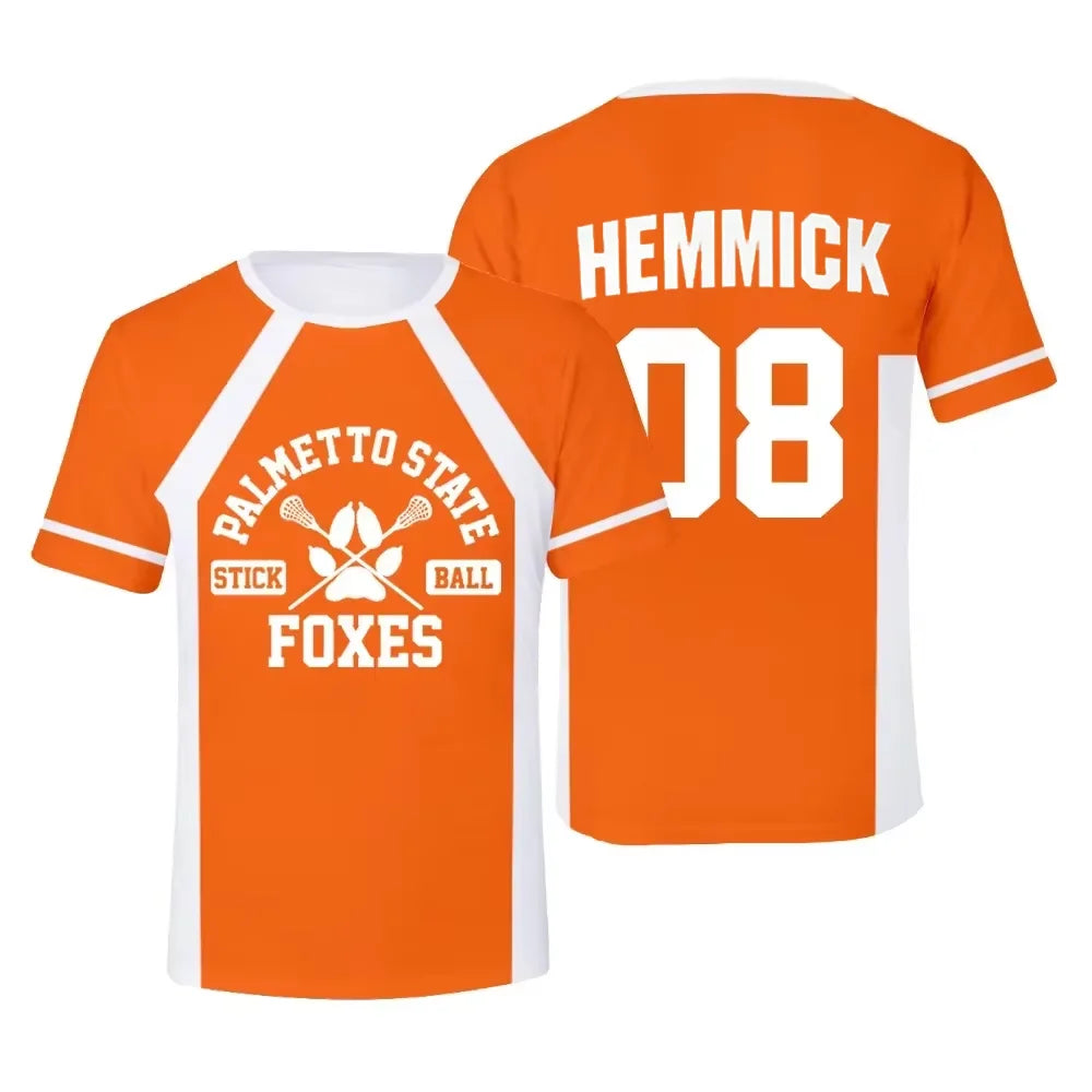 New The Foxhole Court Palmetto State Foxes Lacrosse Jersey Cosplay WILDS MINYARD 3D Tshirt Men/Women Short Sleeve Kids Tees