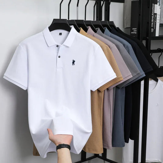 100% pure cotton fashion luxury brand pony embroidered comfortable POLO shirt for summer mens new striped exquisite short sleeve