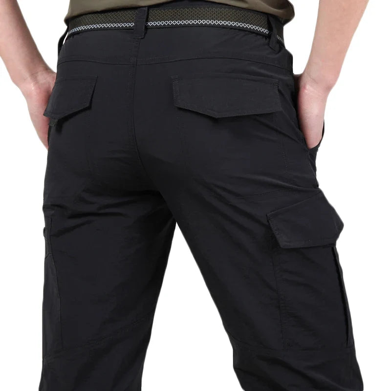 Summer Casual Lightweight Army Military Long Trousers Male Waterproof Quick Dry Cargo Camping Overalls Breathable Tactical Pants