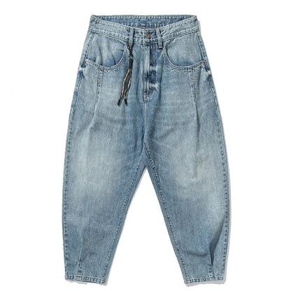 American Vintage High Quality Denim Cargo Pants Men Clothing Streetwear Loose Skate Jeans Harajuku Casual Harem Trousers Male