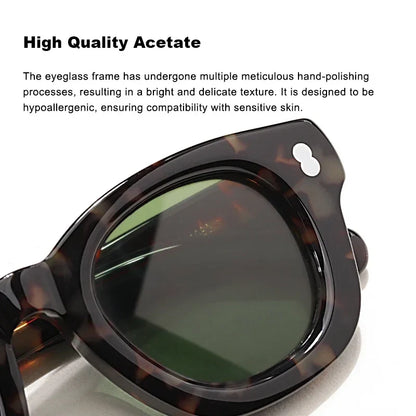 Tortoiseshell Round Frame Handmade Sunglasses Designer Men SSCOT Acetate Women's Beach Sun UV400 Sunglasses Can Be Carved