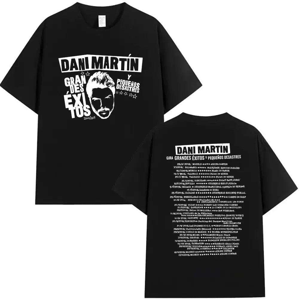 Rapper Dani Martin Tour 2025-2026 Merch T Shirts Men's Pop Music Clothing Short Sleeve T-shirt Man Hip Hop Gothic Vintage Tshirt