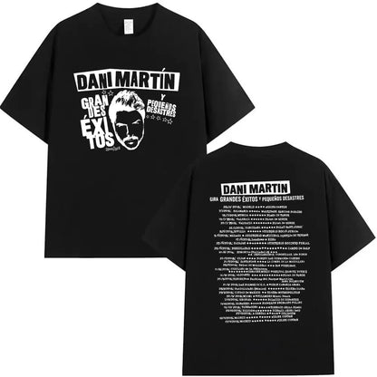 Rapper Dani Martin Tour 2025-2026 Merch T Shirts Men's Pop Music Clothing Short Sleeve T-shirt Man Hip Hop Gothic Vintage Tshirt