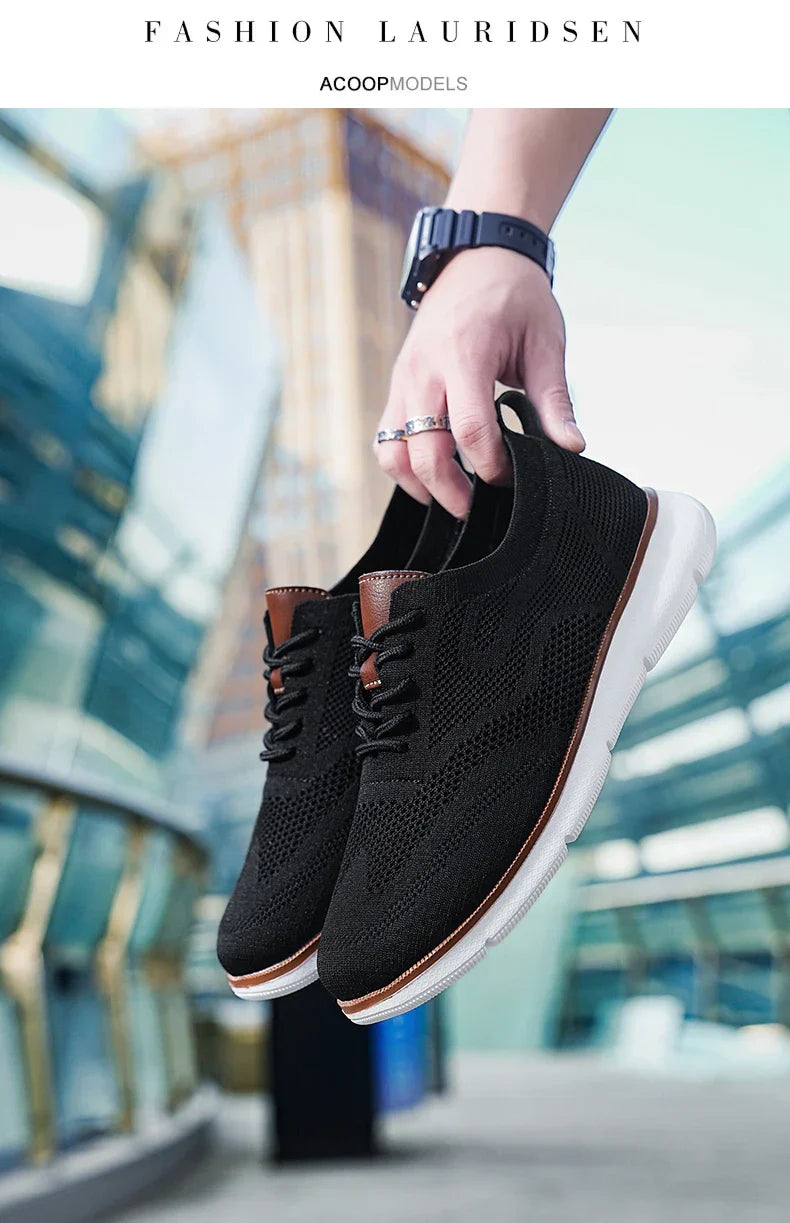 Large Size Comfortable Men's Shoes Light Fashion Casual Sports Shoes Breathable Flying Mesh Top Loafers
