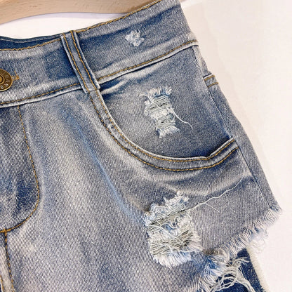 Women's Summer Sexy High Waist Denim Shorts 2025 Female Fashion Hollow Out Hole Hot Pants Short Jeans