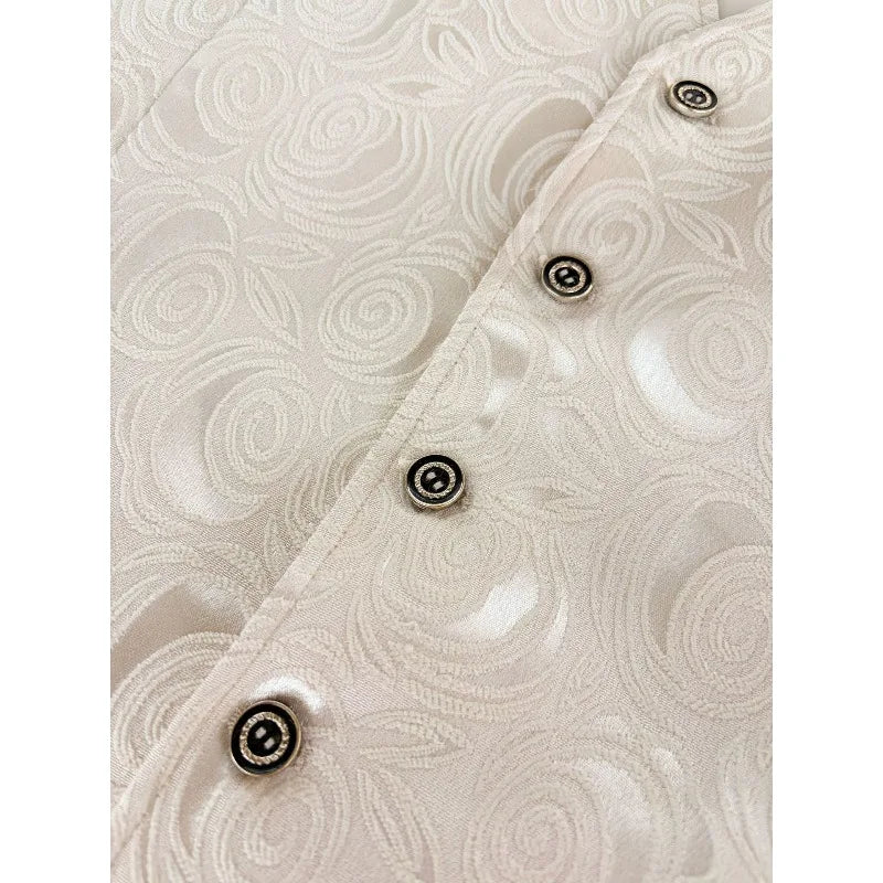 Suit Vest Man Business Casual Single-breasted Male Waistcoat Slim Printed V-neck Sleeveless Versatile Men Banquet Vest