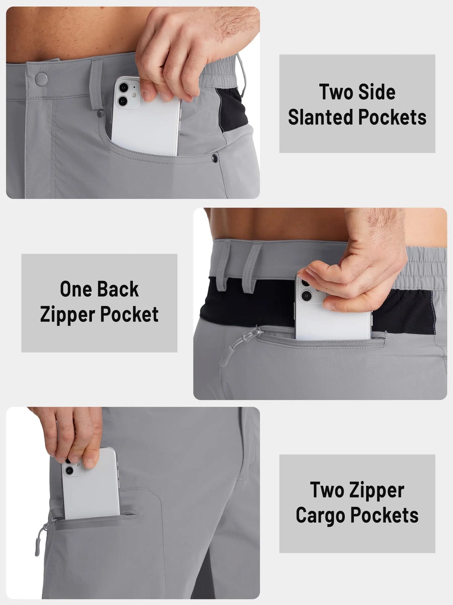 Quick Dry Cargo Shorts Mens Lightweight Work Cargo Shorts Multi Pockets Waterproof Outdoor Hiking Fishing Shorts Male