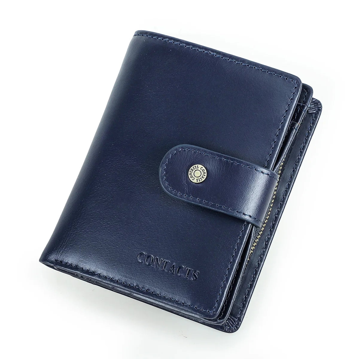 Genuine Leather RFID Vintage Wallet Men With Coin Pocket Short Wallets Small Zipper Wallet With Card Holders Man Purse
