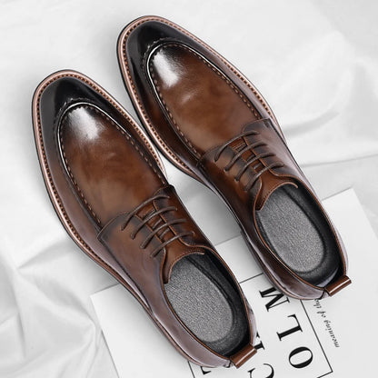 Men's Oxford Derby Dress Shoes Business Formal Casual Party Footwear Comfortable New Fashion Solid-Color Sneakers