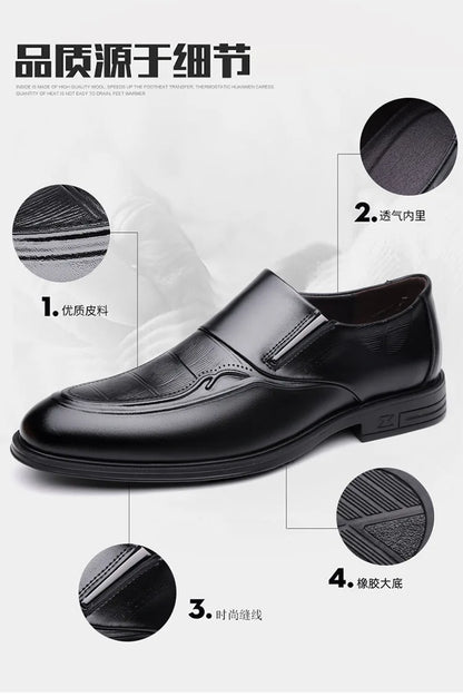 Spring Autumn New Leather Shoes for Men Solid Color Business Casual Shoes Male Fashion British Style Dress Shoe Man