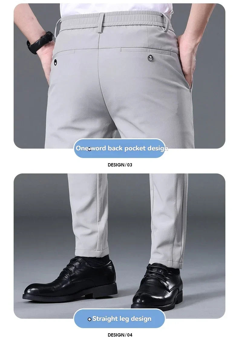 2025 Spring Summer Ultra-thin Men's Stretch Slim Straight Casual Pants High Quality Fashion Breathable Golf Sports Trousers