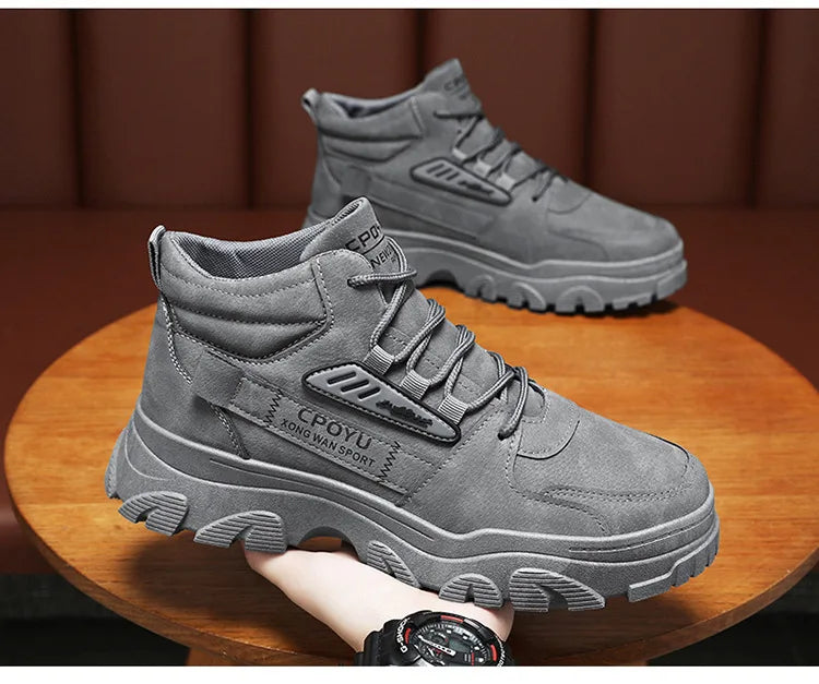 2024 new Winter Fashionable Sports Boots Anti Slip Outdoor Work Short Boots Comfortable Sport Casual Men's Mountain Shoes