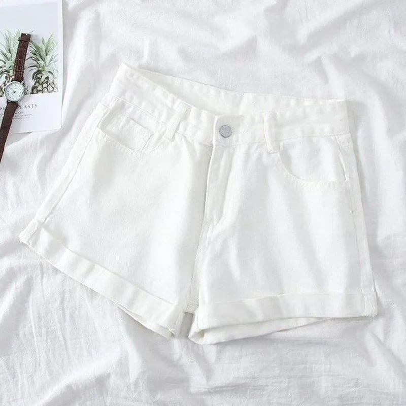 Summer Female Classic Korean Thin Jeans Women Fashion High Waist Short Pants Hot Sale Girls Casual Denim Shorts