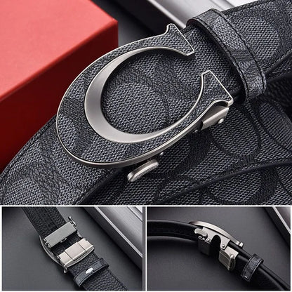 New 3.4cm fashion Women's Belt Formal Leather Canvas Male Belt High Quality Metal Automatic Buckle business Belt for men jeans