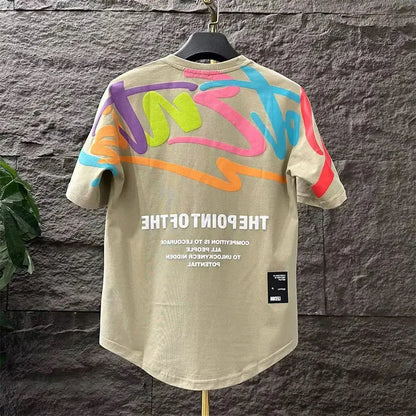 Summer Elegant Fashion Harajuku Slim Fit Ropa Hombre Loose Casual All Match Tshirts O Neck Insert Printed Short Sleeve T-shirts
