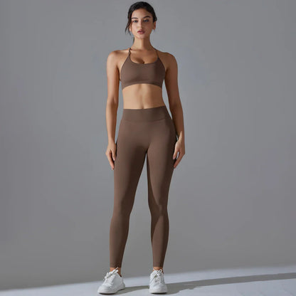 Ribbed Set Woman 2 Piece Seamless Yoga Set Gym Wear Push Up Sports Bra Leggings For Women Workout Outfit Sportswear Tracksuit