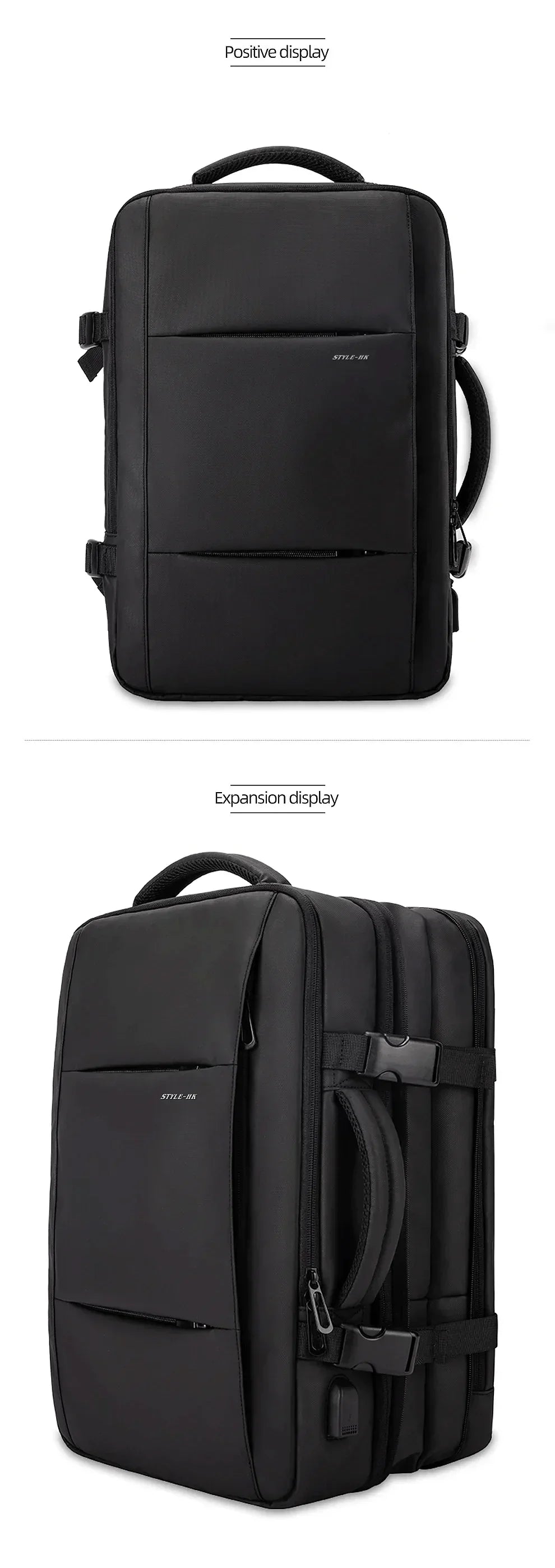 Business Backpack for Men Waterproof Anti-Theft 15.6” Laptop Backpack Casual Large Capacity Expandable Travel Bag Short Trip