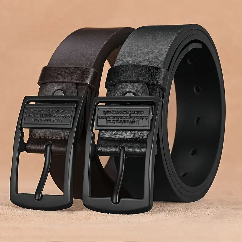 Leather Men's Belt Fashion Metal Alloy Pin Buckle Adult Luxury Brand Jeans Business Casual Waist Male Strap Brand