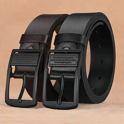 Leather Men's Belt Fashion Metal Alloy Pin Buckle Adult Luxury Brand Jeans Business Casual Waist Male Strap Brand