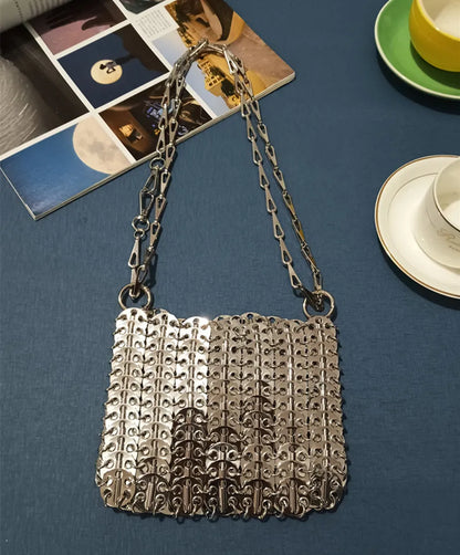 Designer Aesthetic Bags Women's Bag Handbag Hand Woven Metal Chain Tote Bag Clutch Luxury Trend Travel Holiday Shoulder Bag