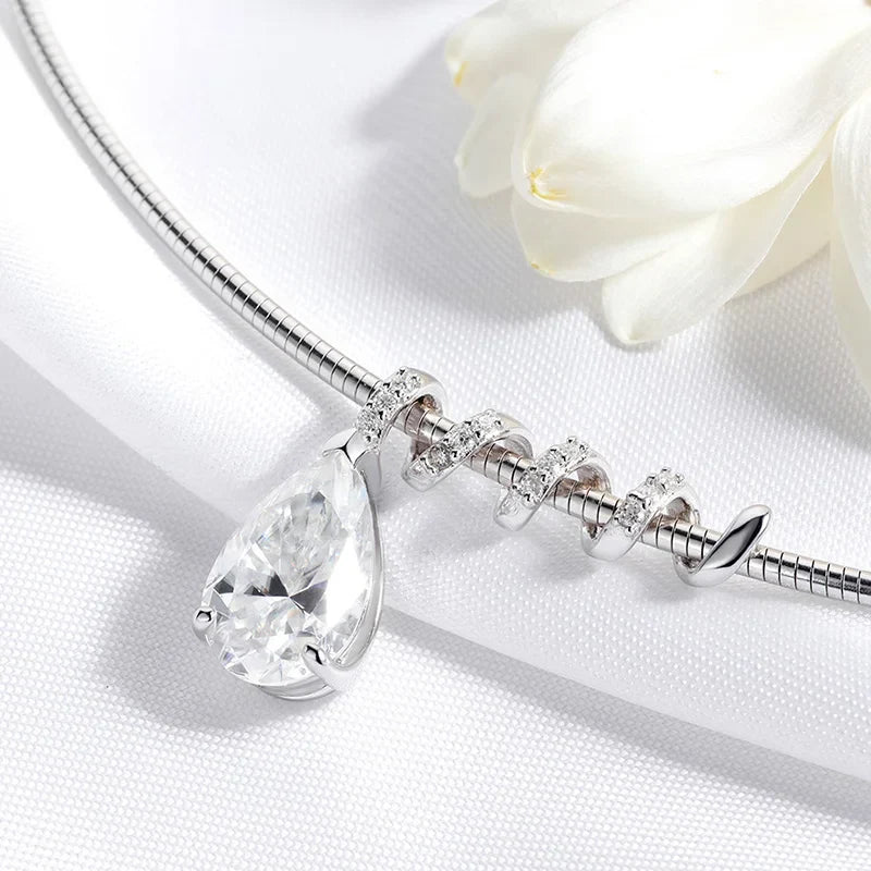 3CT 5CT All Moissanite Necklace for Women DIY Pendant Lab Diamond Couple Gifts 100% Real 925 Sterling Silver Jewelry