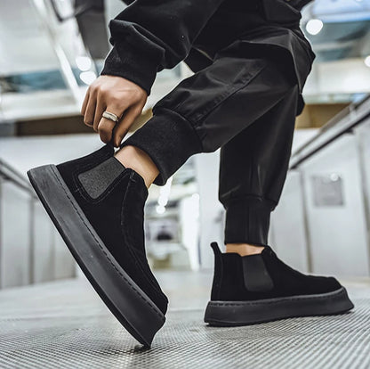 Male Chelsea Shoes Spring Autumn High Cut Platform Men's Booties Boots Classic New Size 44 Trendy 2025 Quality Hot Selling Cheap