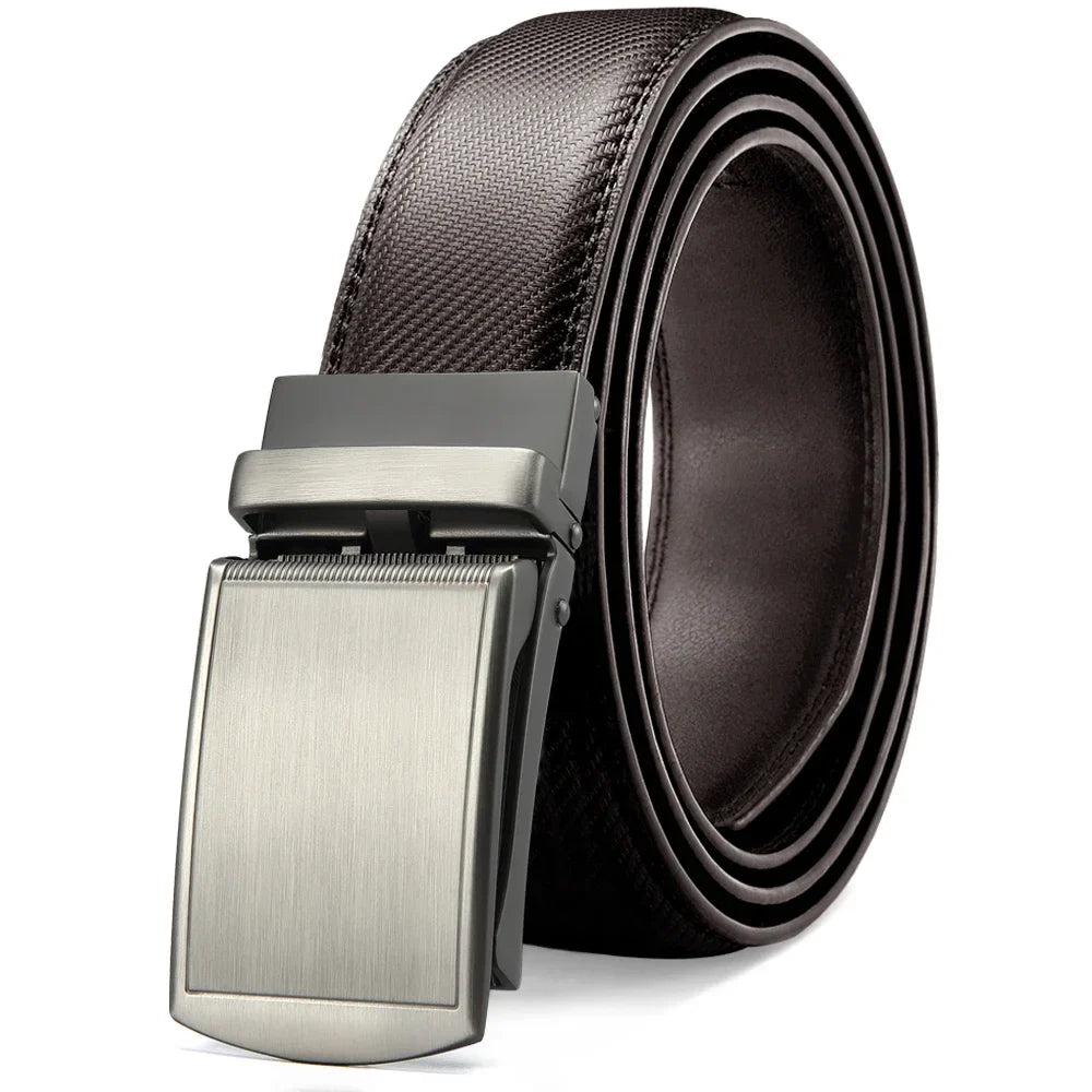 Men Belt Leather Belt  Automatic Genuine Leather Fashion Belts Ratchet Luxury Belts Men's Trouser Belt Belt for Men
