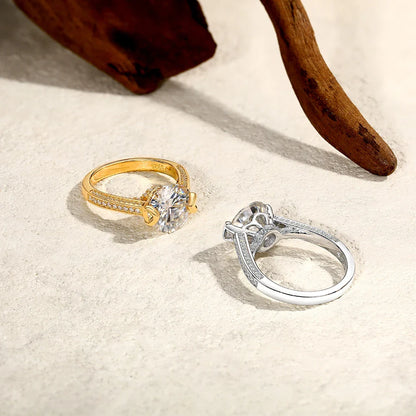 Half Eternity Moissanite Ring 10.0mm 4ct DVVS1 925 Sterling Silver 18k Gold Plated For Women Wedding Engagement Jewelry