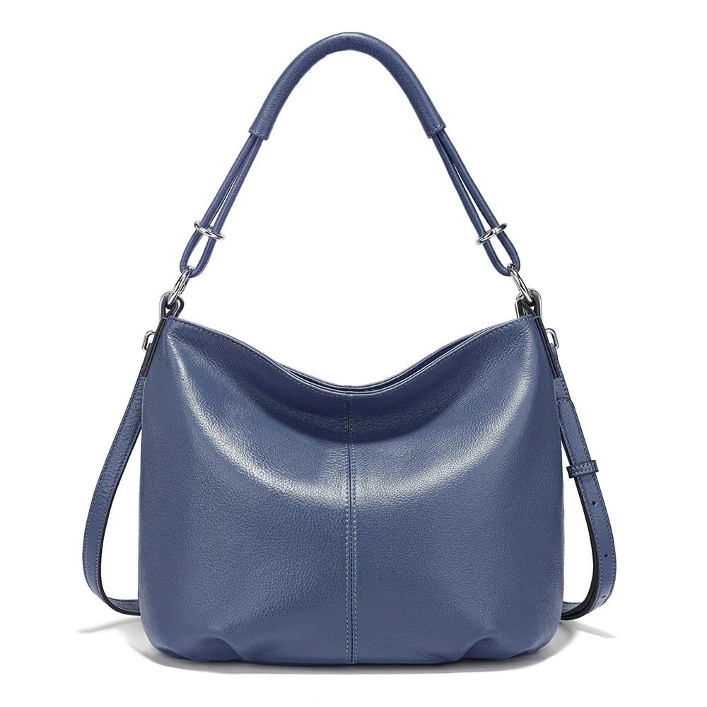Women's Soft Cowhide Leather Shoulder Bag Fashion Leather Handbag Crossbody Bag Satchels For Commute Charming Hobos