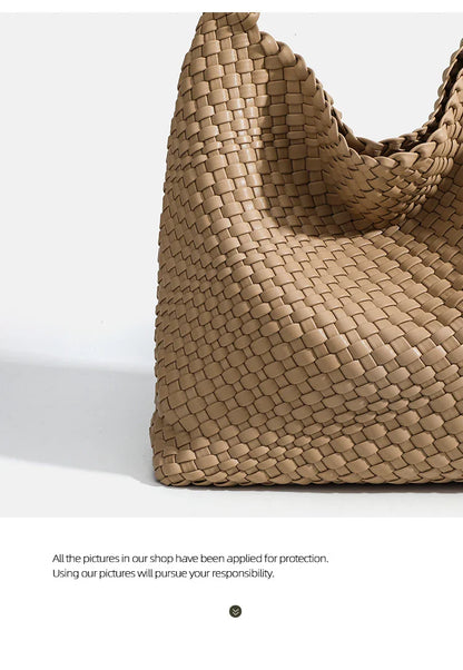 Designer Hand knitting bag PU Large women's Woven tote bag Mistress gift luxury bag original mark bags CasuaL side bag for women