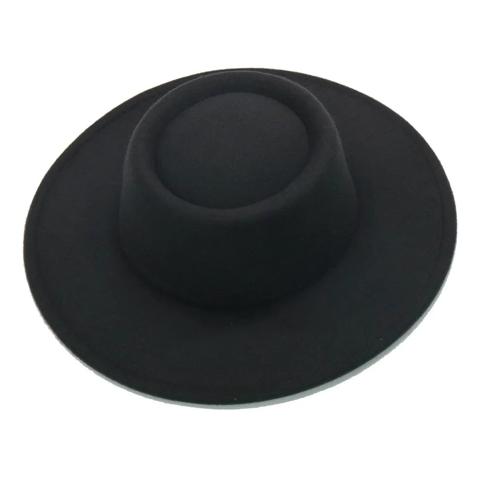 Fedora Hats Men Women 8.5CM Wide Brim Wool Felt Jazz Hats 2023 British style Dress Formal Panama Cap