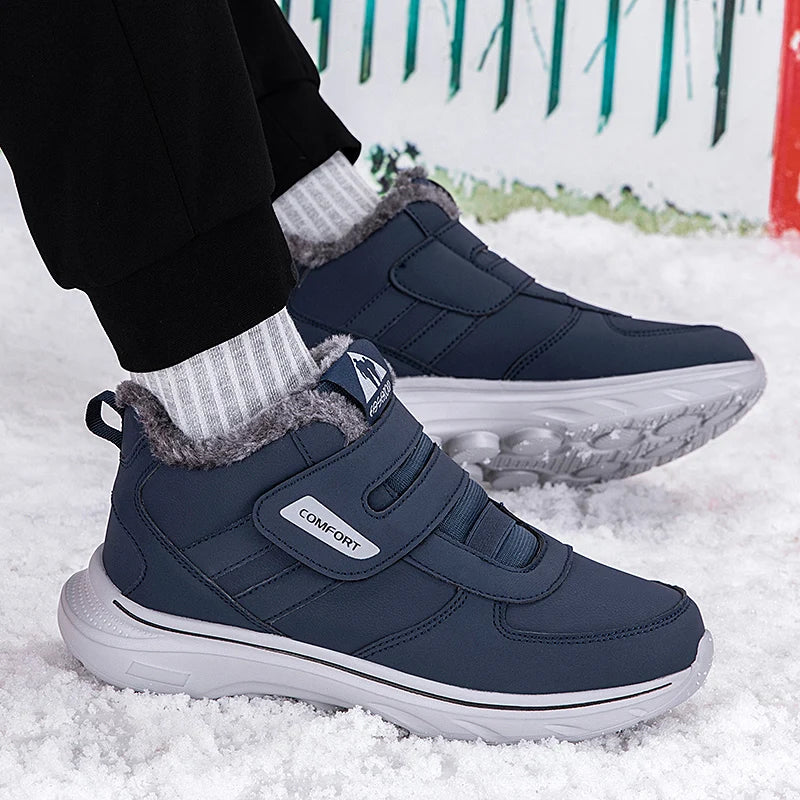 New Winter Men's Sneakers Thick Plush Warm Men's Snow Boots Lightweight Men's Ankle Boots Handmade Men's Outdoor Cotton Boots