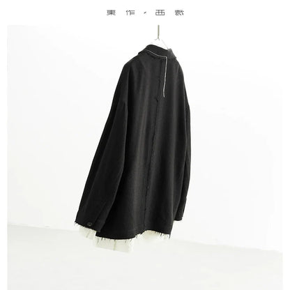 Designer Style~Fake Two-Piece Fringed Fringe Oversized Jacket Women's Casual Loose Blazer 2026 Spring New Style