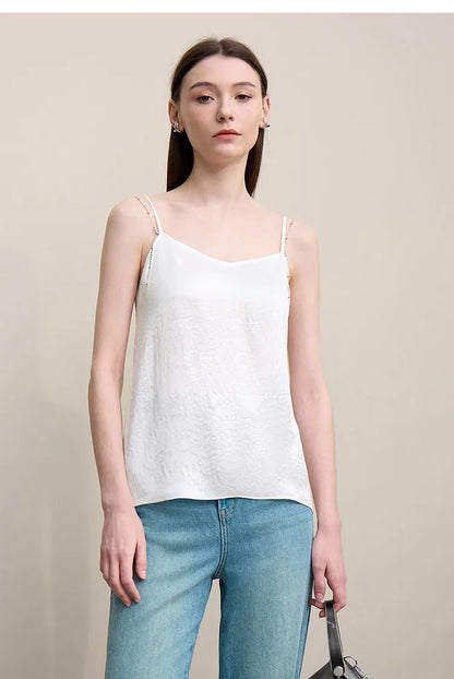 Casual Cami For Women 2026 Summer New Chain Sleeveless Top Basic Straight Women's Acetate Spaghetti Strap Tank 12641045
