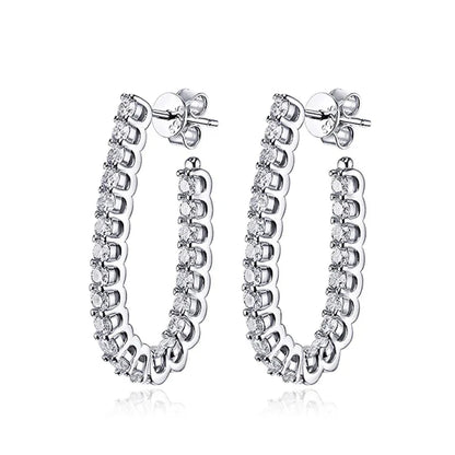Trendy Real D Color Full 2.2mm 0.04CT Moissanite Hoop Earrings For Women S925 Silver Plated 18K Gold Diamond Earring