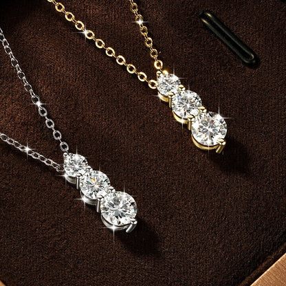 4mm&5mm&6mm Round Cut Moissanite Pendant Necklace For Women 14K Gold Filled Lab Diamond Necklaces Jewelry