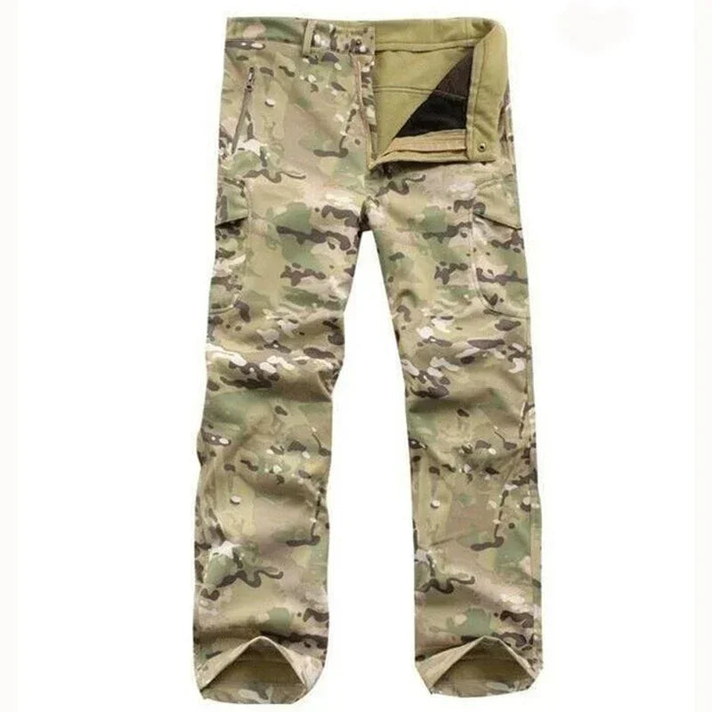 Tactical Pants Soft Shell Fleece Cargo Pants Men Hunting Pants Camouflage  Pant Casual Trousers Unisex Waterproof