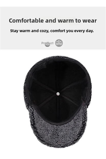 Autumn and Winter New Warm Lei Feng Hat Men's Father Outdoor Leisure Thickened in The Elderly Fleece Hat Baseball Cap Ear Cap
