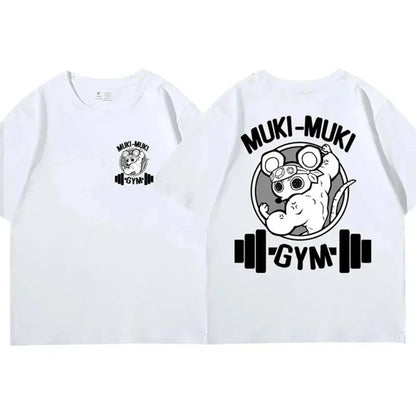 Anime Demon Slayer Uzui Tengen Print T-shirts Unisex Funny Ninja Mice Muki Muki Gym T Shirt Muscular Mouse Oversized 72453