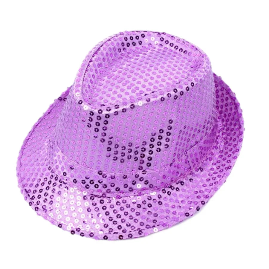British Top Jazz Hat Bucket Hat Men Women Stage Performance Sequin Hat Shining Christmas Fedoras Party Parent  Hat Hollween