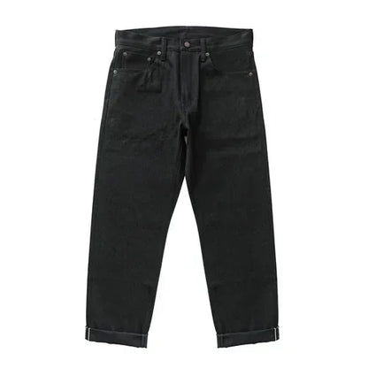 Mens Jeans Black Jeans Double-sided Dyeing Sanforized Selvedge Denim Jeans  16 Oz Regular Fit