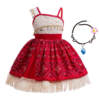 New Movie Moana 2 Girl Dress 2026 Halloween Party Ocean Adventure Costume Princess Clothes Children Vaiana Outfit Dress