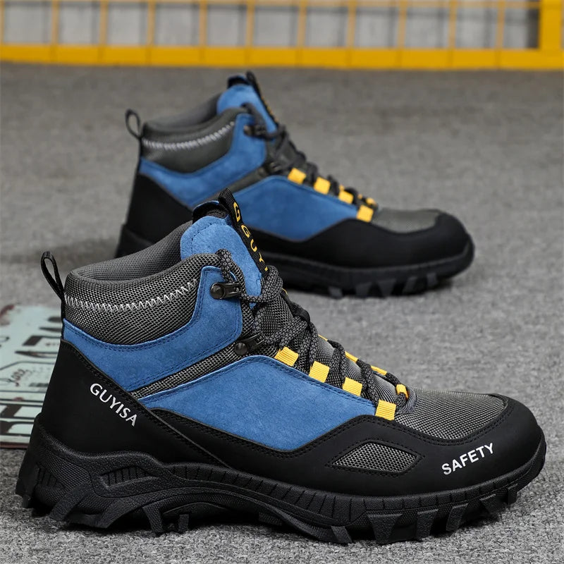 New Fashion 2026 High Top Safety Work Shoes Men Sneakers Steel Toe Cap Anti-puncture Indestructible Construction Site Boots